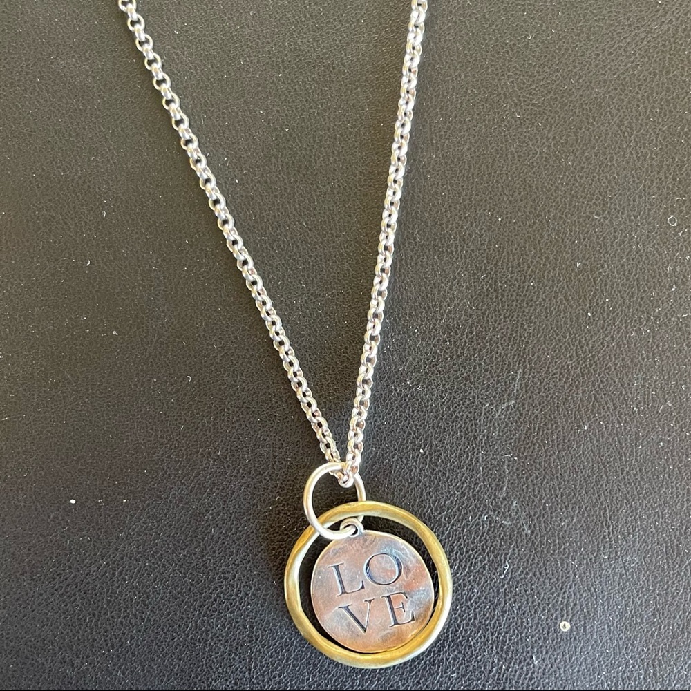 Grace & Heart brass and sterling silver necklace with chain